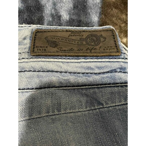 Diesel Belther Jeans Mens 29x32 Light Wash Blue Straight Leg Denim Distressed - Picture 6 of 11